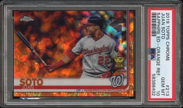 Juan Soto 2019 Topps Chrome Sapphire Orange Refractor /25 PSA 10