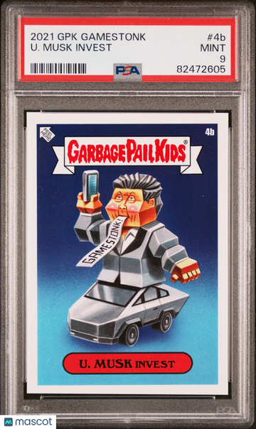 2021 Garbage Pail Kids Gamestonk U. Musk Invest #4b PSA 9
