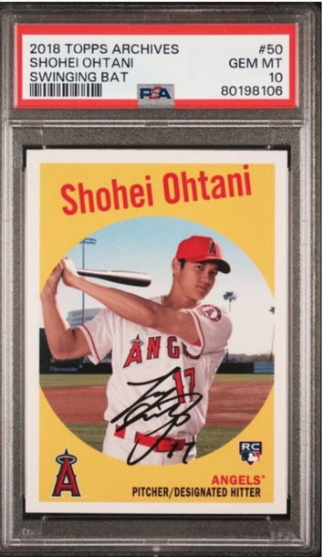 SHOHEI OHTANI 2018 TOPPS ARCHIVES 1959 PHOTO VARIATION BATTING PSA 10 ROOKIE