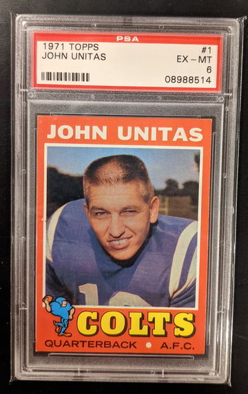 1971 Topps Johnny Unitas PSA 6 Centered