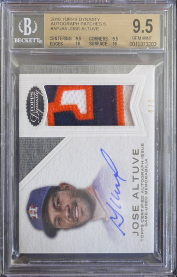 BGS 9.5 - 2016 TOPPS DYNASTY JOSE ALTUVE #APJA5 (4/5) AUTO 10 (.5 from Pristine)