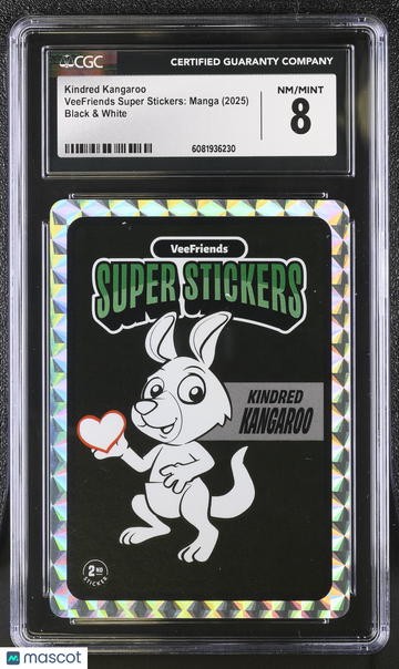 2025 Veefriends Super Stickers: Manga Kindred Kangaroo Black & White CGC 8