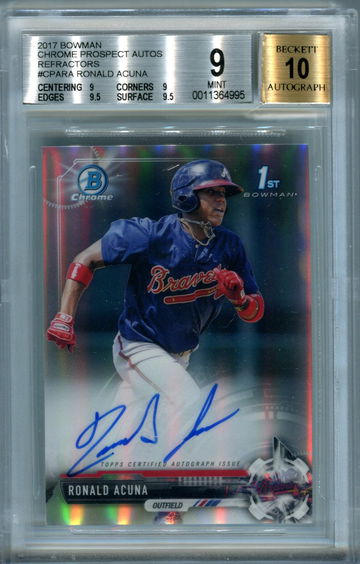 Ronald Acuna refractor /499 BGS 9 auto 10