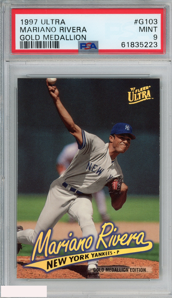 1997 ULTRA GOLD MEDALLION MARIANO RIVERA #G103 NEW YORK YANKEES HOF PSA 9 MINT