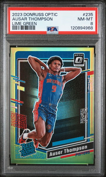 2023 Panini Donruss Optic Lime Green Ausar Thompson #235 /149 PSA 8