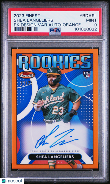 2023 Topps Finest Finest Rookies Design Variation Autographs Shea Langeliers #RDASL RK Orange /25 PSA 9