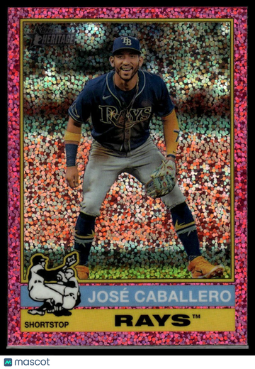 2025 Topps Heritage José Caballero #85 Chrome Pink Sparkle Refractor