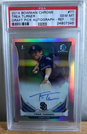 2014 Bowman Chrome Auto Refractor #TT Trea Turner PSA 10