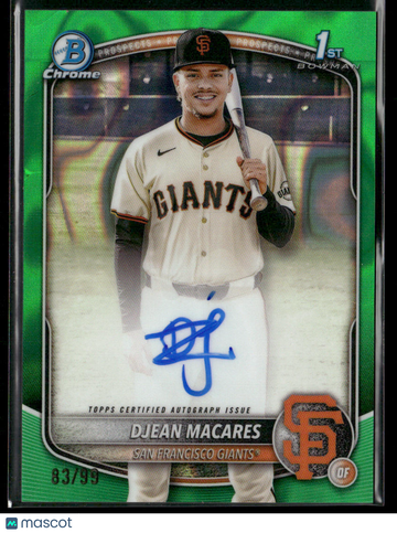 2025 Bowman Chrome Djean Macares #CPA-DM Green Lava /99 1st Bowman Auto Topps