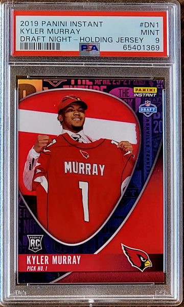 2019 SP /573 KYLER MURRAY Panini Instant Draft Night Holding Jersey PSA 9 POP 17