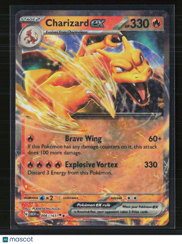 2023 Scarlet & Violet 151 Charizard EX Holo Double Rare RR #6/165