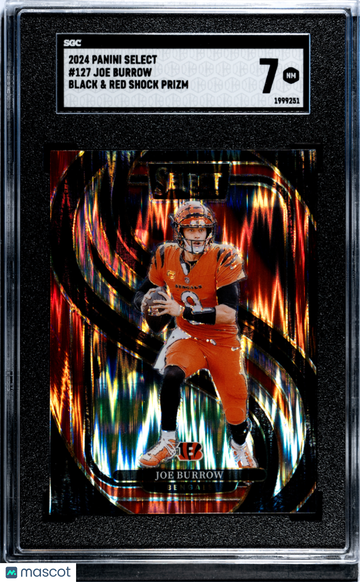 2024 Panini Select Joe Burrow #127 Black & Red Shock Prizm SGC 7
