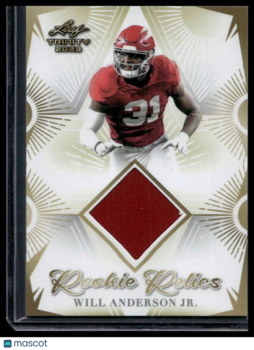 2023 Leaf Trinity (Mega Box) Will Anderson Jr. #RR-38 Rookie Relic Gold MEM