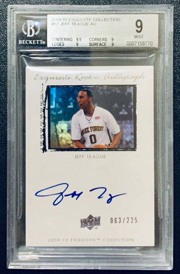 2009-10 Exquisite Collection Jeff Teague Auto RC /225 BGS 9/10
