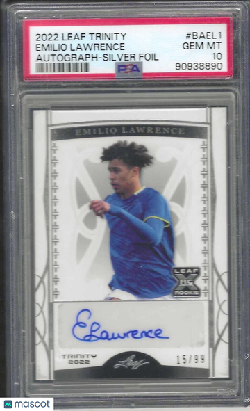 2022 Leaf Trinity Autographs Emilio Lawrence #BAEL1 Silver Foil PSA 10