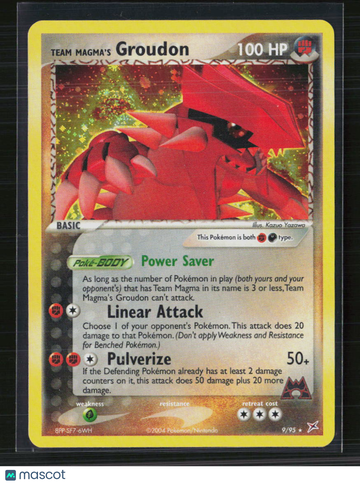2004 EX Team Magma vs Team Aqua Team Magma's Groudon Holo Rare #9/95