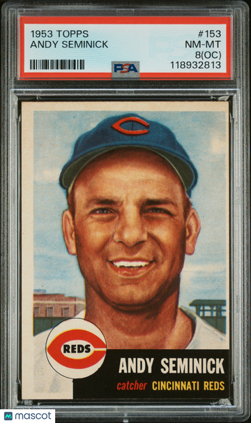 1953 Topps Andy Seminick #153 Oc PSA 8