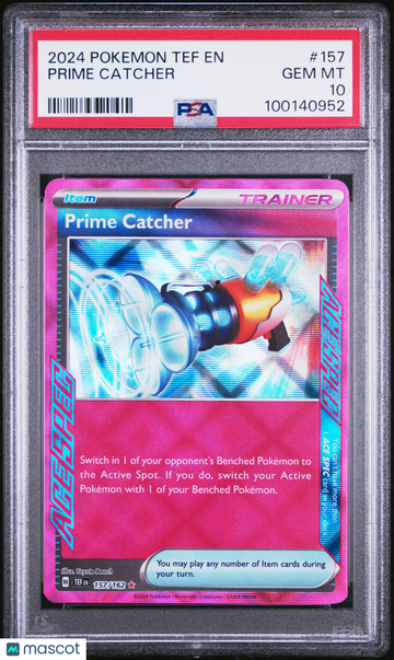 2024 Pokemon Tef EN-Temporal Forces Prime Catcher Foil Trainer Card PSA 10 #157