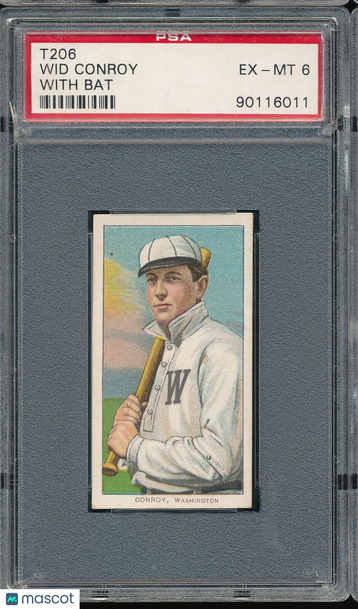 T206 Piedmont 460/25 Wid Conroy (with Bat) PSA 6 - Washington