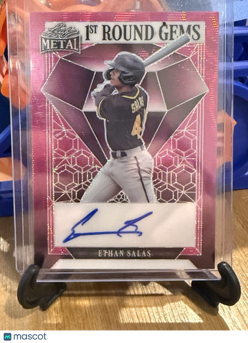 2023 Leaf Eclectic Baseball Ethan Salas Pink Autograph Leaf