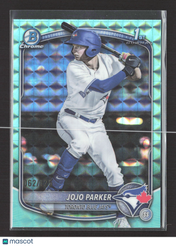 2025 Bowman Chrome Draft Jojo Parker #BDC-8 Aqua Lunar Glow Refractor 1st Bowman