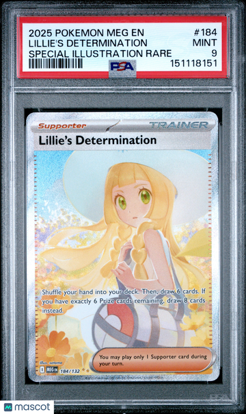 2025 Pokemon Meg EN-Mega Evolution Lillie's Determination Special Illustration Rare PSA 9 #184