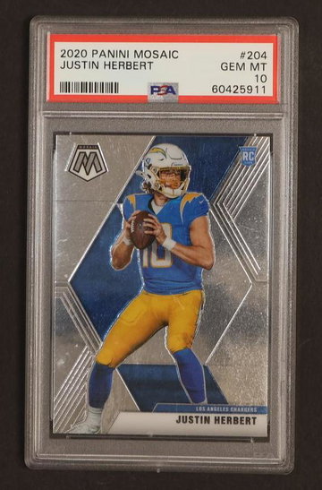 2020 Panini Mosaic Justin Herbert #204 PSA 10