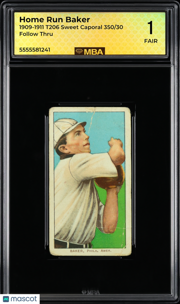 1911 T206 Home Run Baker Sweet Caporal 350/30 MBA 1