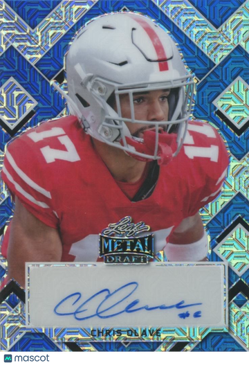 2022 Chris Olave Blue Rookie Leaf