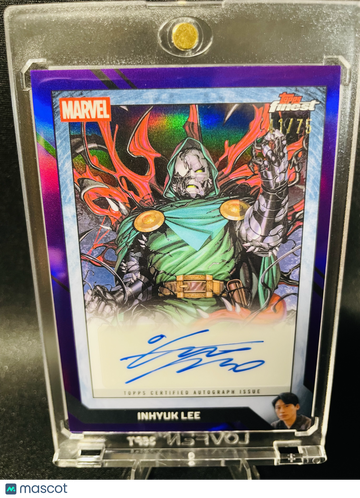 2026 Topps Finest Marvel Fantastic Four 65th Anniversary Purple Refractor Auto InHyuk Lee 41/75