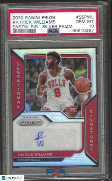 2020 Panini Prizm Sensational Signatures Patrick Williams #SSPWL Snstnl. SIG Silver PSA 10