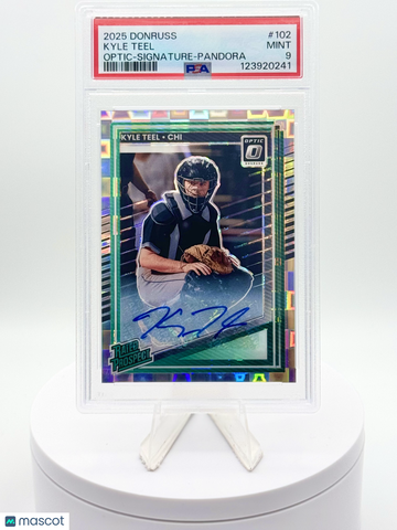 2025 Panini Donruss Kyle Teel #102 Silver Pandora Prizm Auto PSA 9 Donruss