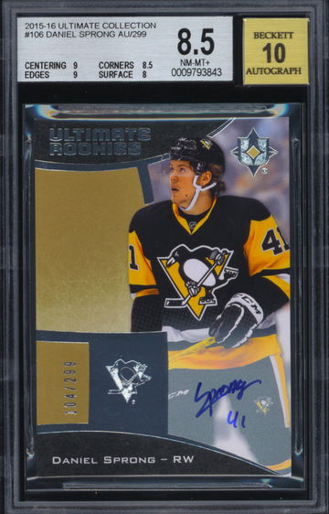 2015-16 Ultimate Collection #106 Daniel Sprong Auto Rookie /299