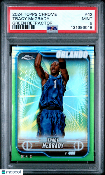 2024 Topps Chrome Tracy Mcgrady #42 Green Refractor /99 PSA 9