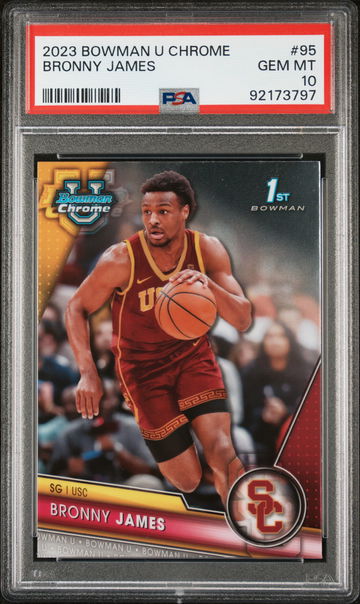 2023 Bowman University Chrome Bronny James Jr. #95 PSA 10
