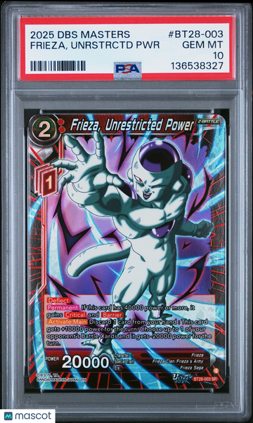 Frieza, Unrstrctd PWR PSA 10 #BT28-003