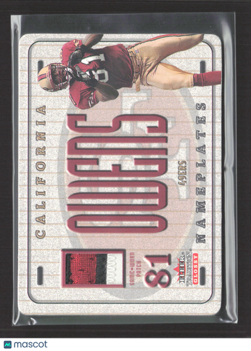 2001 Fleer Tradition Glossy Nameplates Terrell Owens #81 Game-Worn Patch