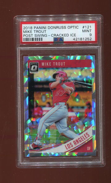 2018 PANINI DONRUSS OPTIC #121 POST SWING - CRACKED ICE SSP /7 RARE POP 1 NONE HIGHER! PSA 9 MINT
