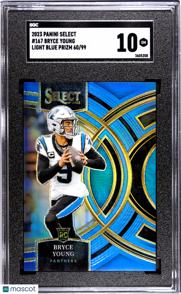 2023 Panini Select Bryce Young #167 Light Blue Prizm SGC 10