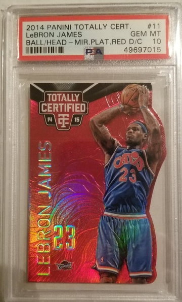 Lebron James 2017 Totally Certified Mirror Platinum Red Die Cut #11 #051/135 PSA 10
