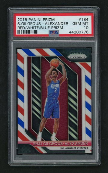 2018 Panini Prizm Red White and Blue Prizm Shai Gilgeous-Alexander #184 PSA 10