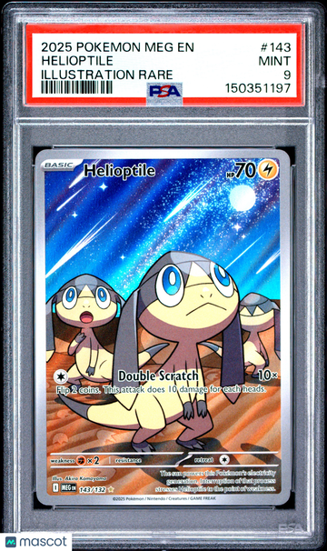 2025 Pokemon Meg EN-Mega Evolution Helioptile Illustration Rare PSA 9 #143