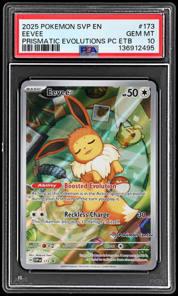 2025 Pokemon Scarlet And Violet Black Star Prismatic Evolutions Promo Eevee Pokemon Center Elite Trainer Box PSA 10