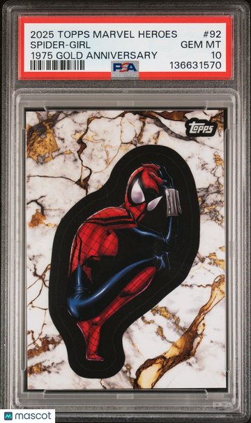 2025 Topps Marvel Comic Book Heroes 1975 Gold Anniversary Spider-Girl #92 PSA 10