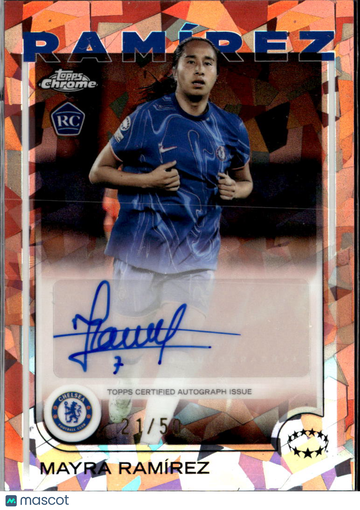 2025 Topps Chrome Sapphire UEFA Women's Champions League Mayra Ramírez #AV-MR Orange /50 RC