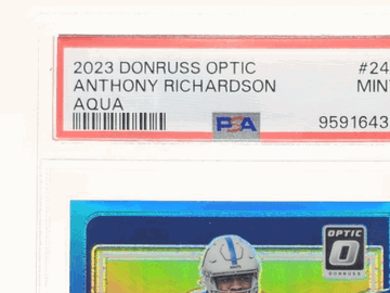 Graded 2023 Donruss Optic Rookie Aqua Prizm Anthony Richardson Colts Trading Card PSA 9