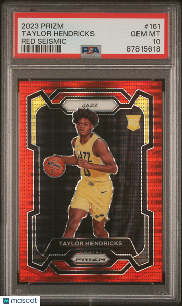 2023 Panini Prizm Taylor Hendricks #161 Red Seismic Rookie PSA 10