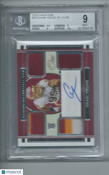 2020 Panini One Chase Young JSY #78 AU/99 BGS 9 Auto 10