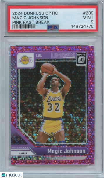 2024 Panini Donruss Optic Magic Johnson #239 Pink Fast Break PSA 9