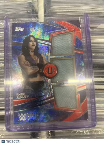2025 Topps WWE Rhea Ripley #WRA-RRI Red Magma Short Print Parallel/Variety SSP Memorabilia Topps